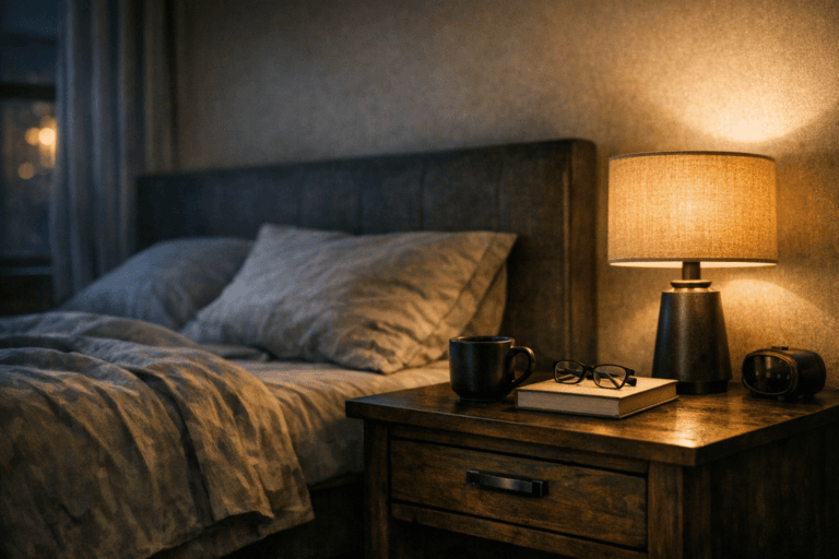 Man sleeping peacefully / warm lighting