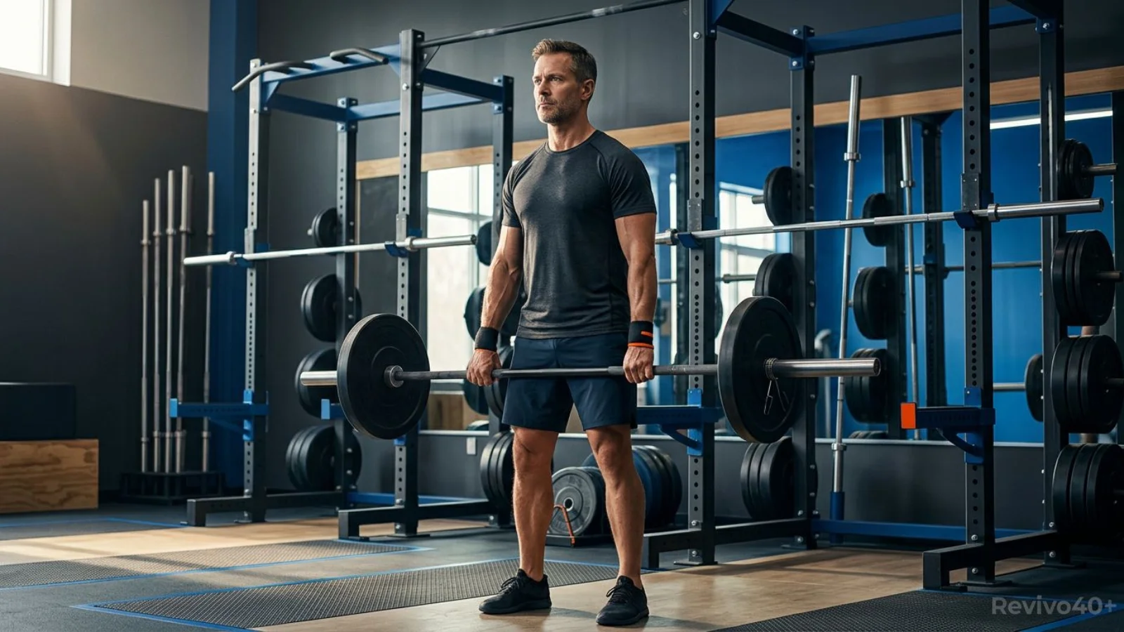 strong 40 plus man in gym
